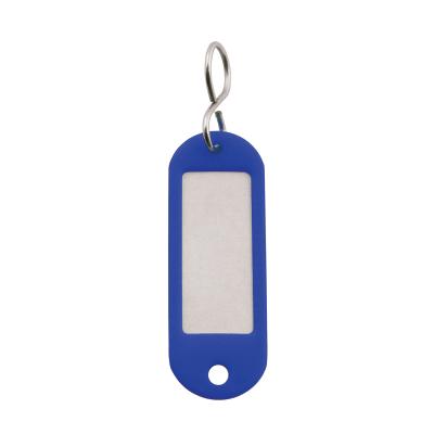 Key tag in plastic with S-type keyring (50 Pcs. packing-BLUE)